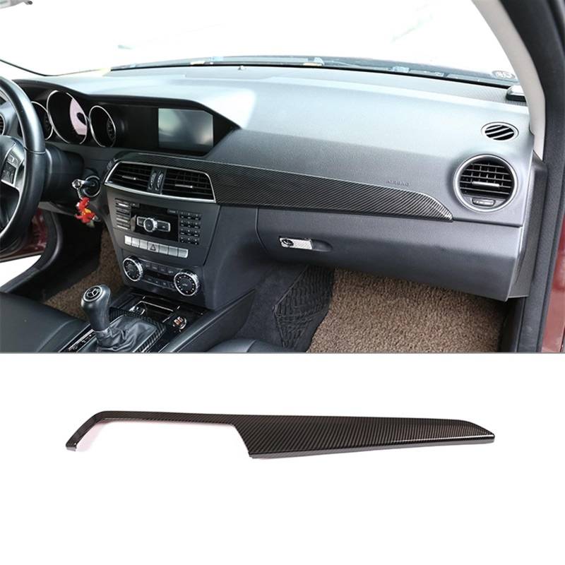 Automobilinnenraum Für Benz Für C Klasse Für W204 2010 2011 2012 2013 Auto Zubehör ABS Auto Interior Center Konsole Schutz Panel Abdeckung Trim Innenverkleidung Mittelkonsole(Kohlefaser) von PUQWRIM