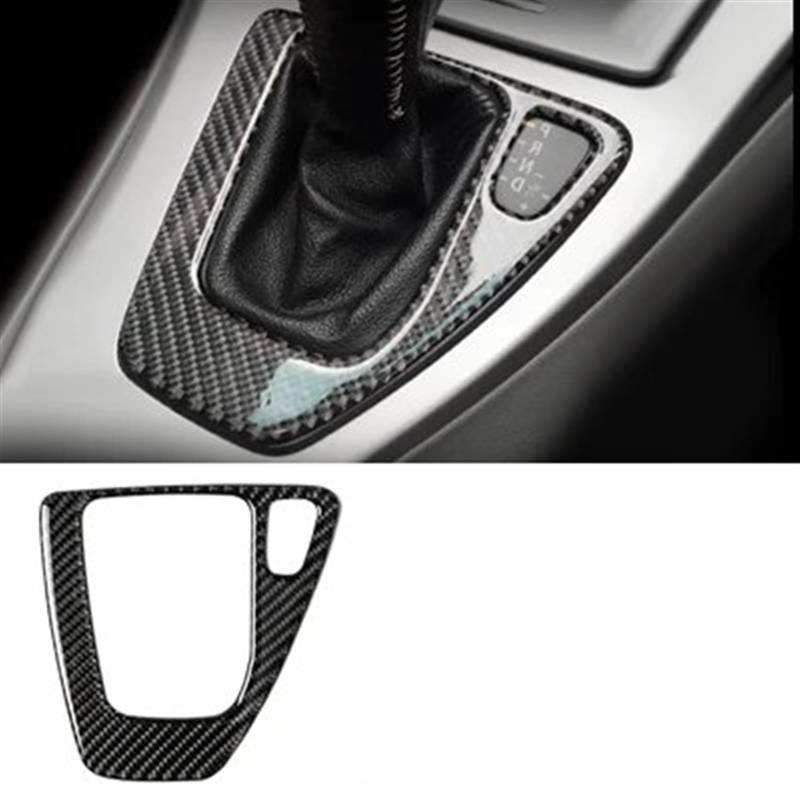 Automobilinnenraum Für E90 Für E92 Für E93 Für Serie 3 2005 2006 2007 2008-2012 Carbon Fiber Schaltknauf Panel Trim Abdeckung Dekoration Aufkleber Auto Innen Zubehör Innenverkleidung Mittelkonsole(Bla von PUQWRIM