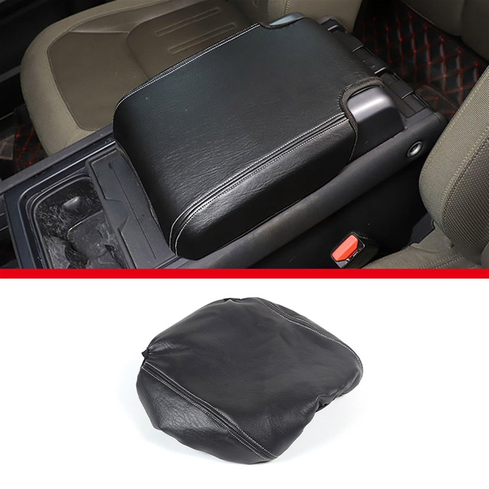 Automobilinnenraum Für Land Für Rover Für Defender 110 2020 2021 2022 2023 2024 Auto Sitz Armlehne Center Console Box Abdeckung Auto Zubehör Innenverkleidung Mittelkonsole(Style B Black) von PUQWRIM