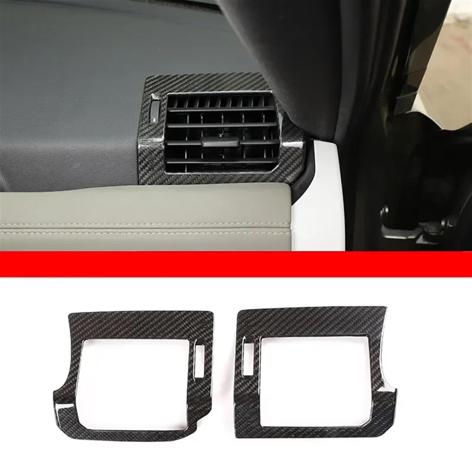 Automobilinnenraum Für Land Für Rover Für Defender 90 110 2020 2021 2022 Konsole Air Outlet Dekorative Rahmen Aufkleber Auto Zubehör Real Carbon Fiber Kit Innenverkleidung Mittelkonsole(17) von PUQWRIM