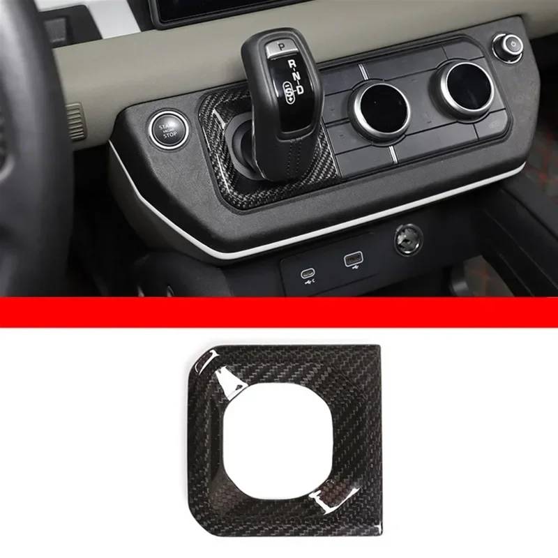 Automobilinnenraum Für Land Für Rover Für Defender 90 110 2020 2021 2022 Konsole Air Outlet Dekorative Rahmen Aufkleber Auto Zubehör Real Carbon Fiber Kit Innenverkleidung Mittelkonsole(18) von PUQWRIM