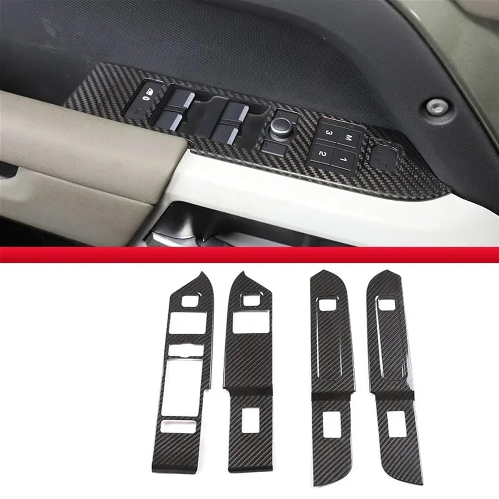 Automobilinnenraum Für Land Für Rover Für Defender 90 110 2020 2021 2022 Konsole Air Outlet Dekorative Rahmen Aufkleber Auto Zubehör Real Carbon Fiber Kit Innenverkleidung Mittelkonsole(21) von PUQWRIM