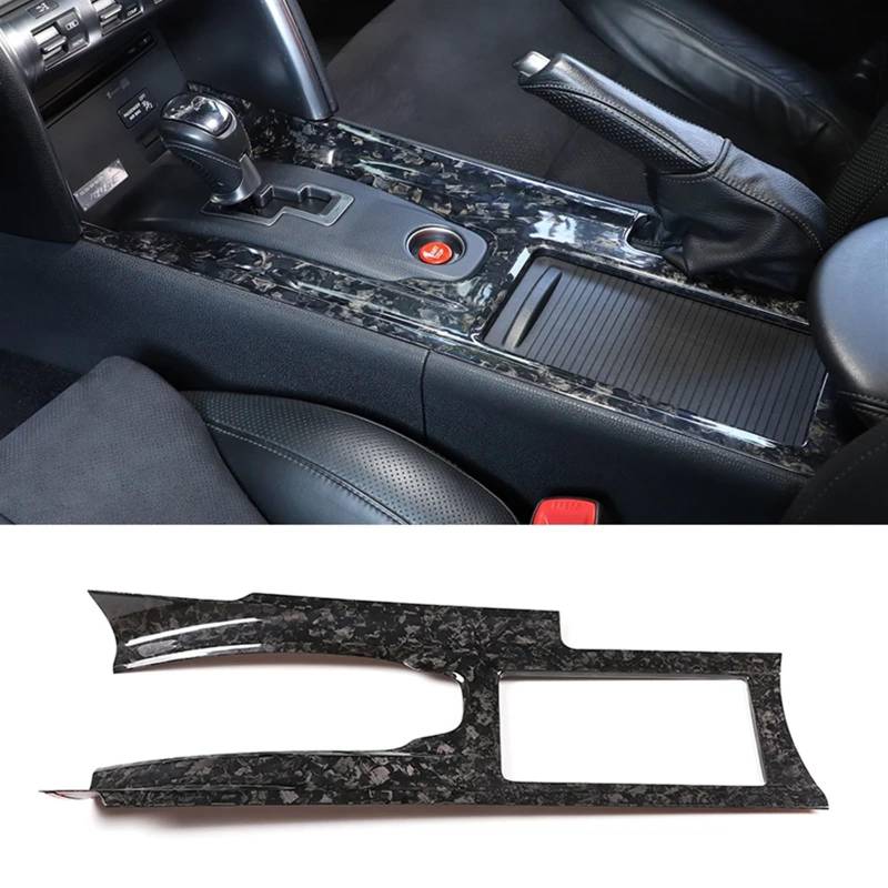 Automobilinnenraum Für Nissan Für GTR Für R35 2008 2009 2010-2016 LHD Zubehör Innen Carbon Faser Auto Mittelkonsole Wasser Tasse Panel Getriebe Rahmen Trim Abdeckung Innenverkleidung Mittelkonsole(For von PUQWRIM