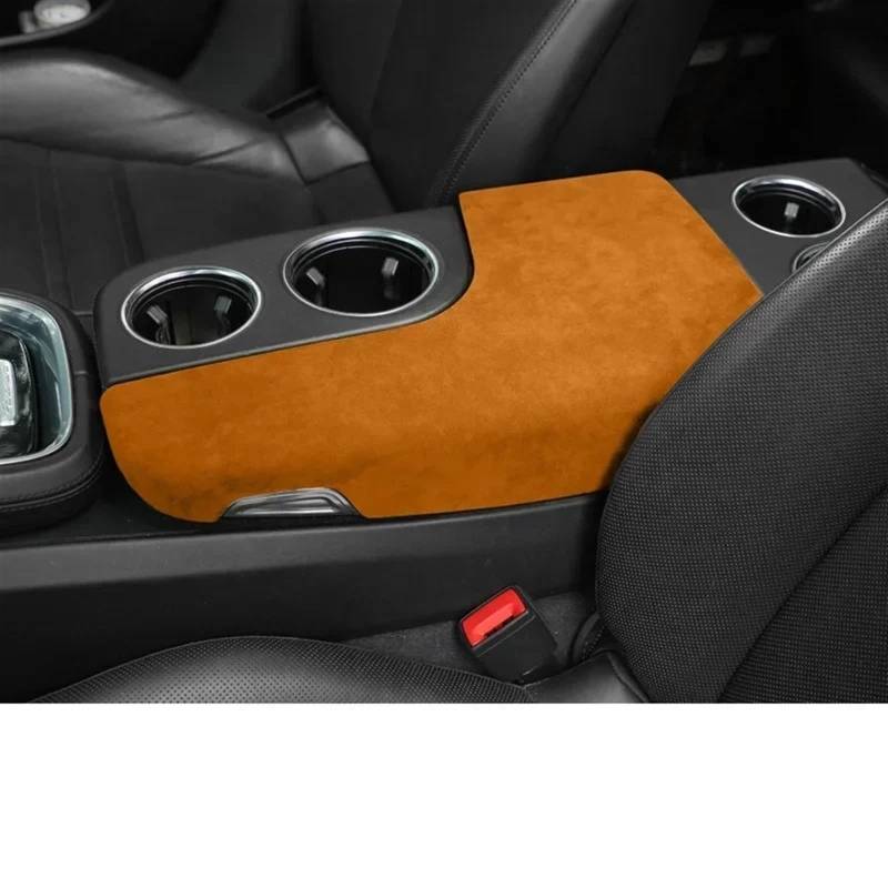 Automobilinnenraum Für Panamera 2017 Auto Innen Zubehör Armlehne Kissen Abdeckung Center Konsole Box Pad Schutz Panel Shell Innenverkleidung Mittelkonsole(Orange) von PUQWRIM