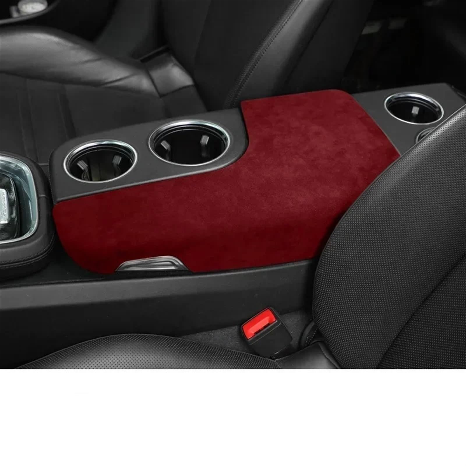 Automobilinnenraum Für Panamera 2017 Auto Innen Zubehör Armlehne Kissen Abdeckung Center Konsole Box Pad Schutz Panel Shell Innenverkleidung Mittelkonsole(WineRed) von PUQWRIM