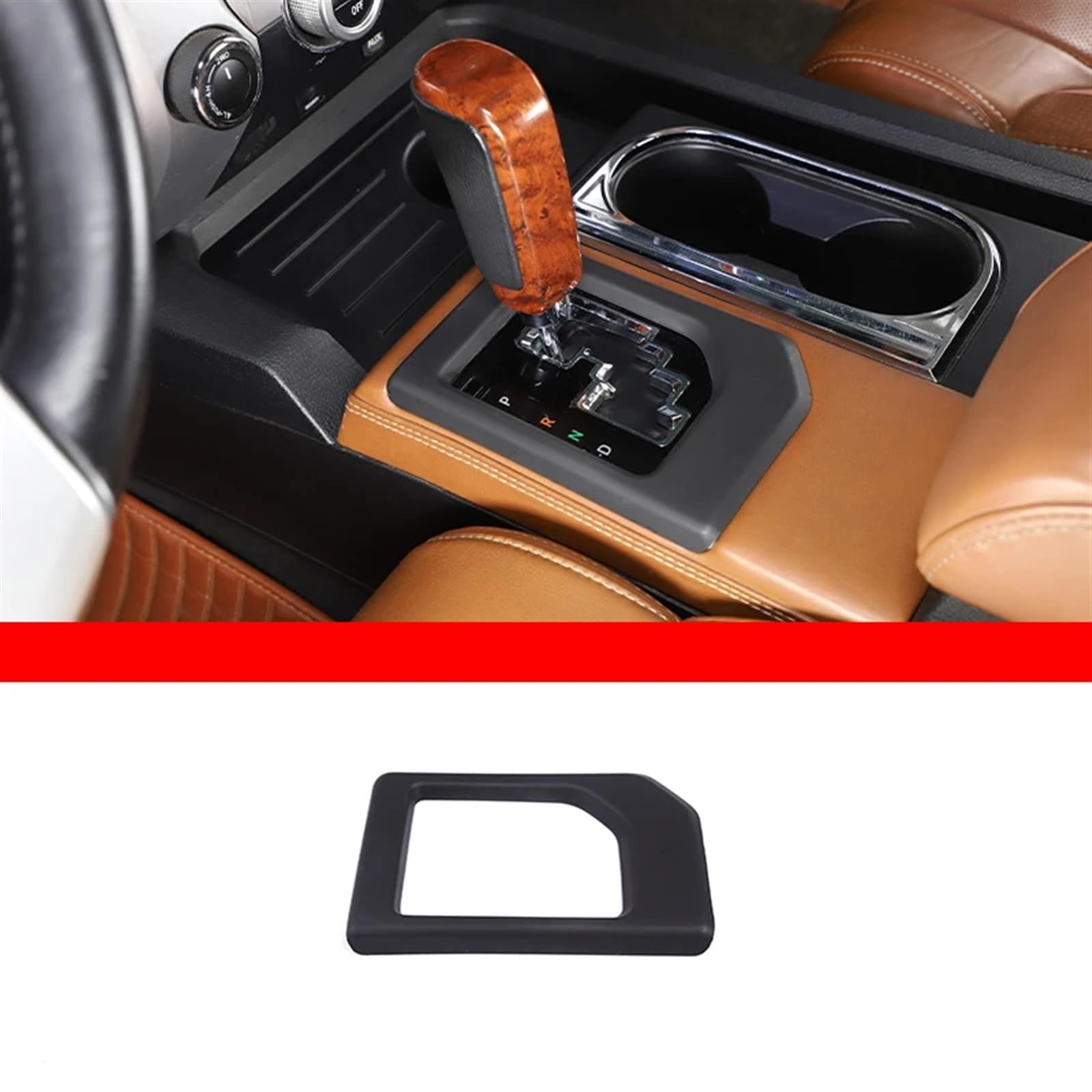 Automobilinnenraum Für Toyota Für Tundra 2014 2015 2016 2017 2018-2021 ABS Innen Auto Zentrale Konsole Wasser Tasse Panel Abdeckung Fensterheber Schalter Dashboard Trim Innenverkleidung Mittelkonsole( von PUQWRIM