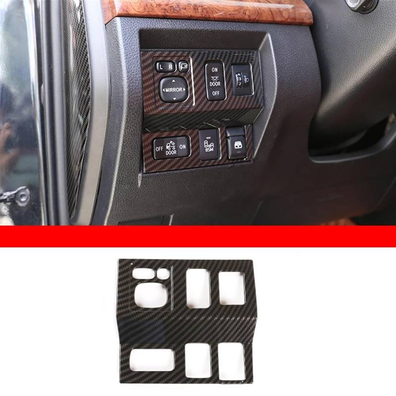 Automobilinnenraum Für Toyota Für Tundra 2014 2015 2016 2017-2021 Fensterheber Schalter Dashboard Trim Navigation Panel Rahmen Abdeckung ABS Carbon Faser Innenleisten Innenverkleidung Mittelkonsole(19 von PUQWRIM