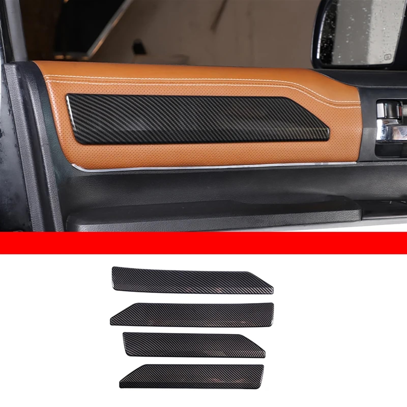 Automobilinnenraum Für Toyota Für Tundra 2014 2015 2016 2017-2021 Fensterheber Schalter Dashboard Trim Navigation Panel Rahmen Abdeckung ABS Carbon Faser Innenleisten Innenverkleidung Mittelkonsole(1) von PUQWRIM