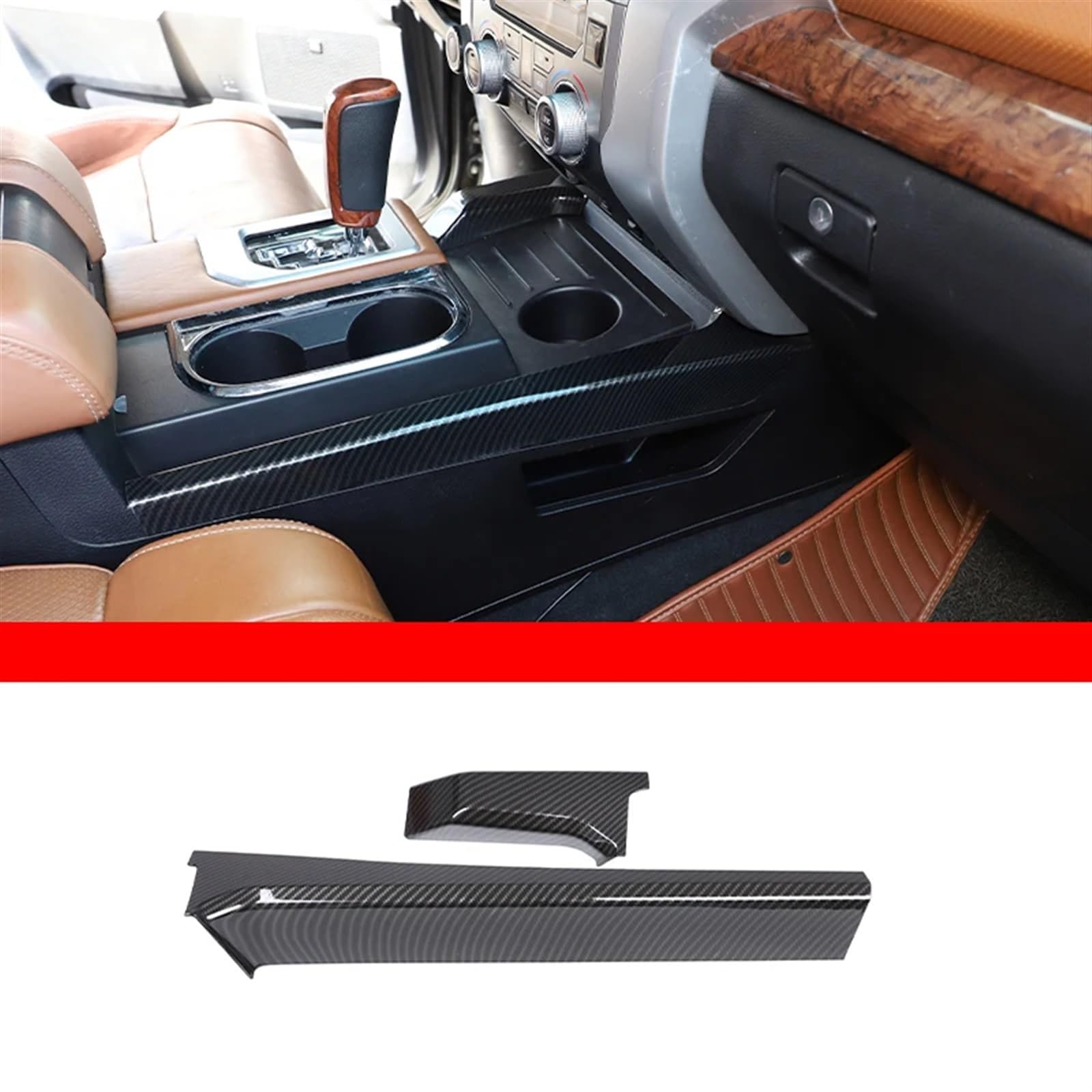 Automobilinnenraum Für Toyota Für Tundra 2014 2015 2016 2017-2021 Fensterheber Schalter Dashboard Trim Navigation Panel Rahmen Abdeckung ABS Carbon Faser Innenleisten Innenverkleidung Mittelkonsole(7) von PUQWRIM