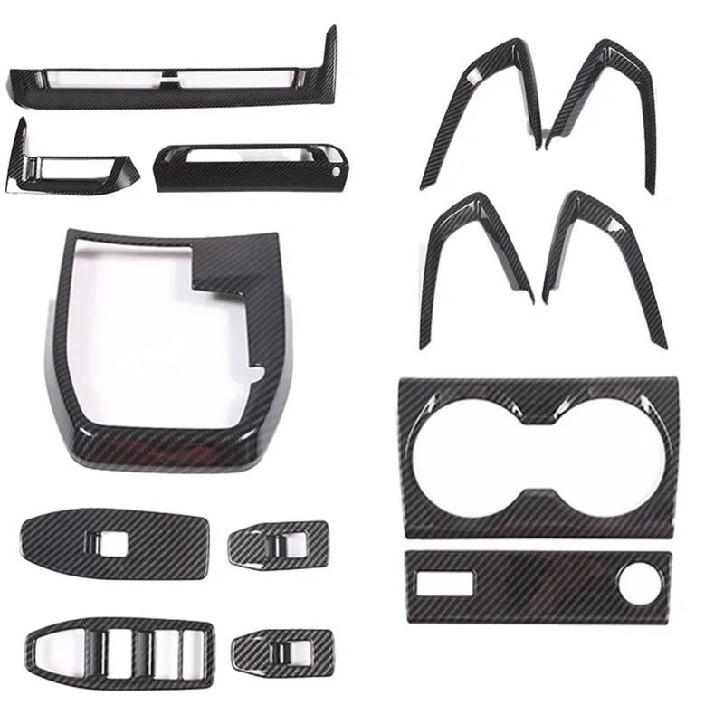 Automobilinnenraum Für X1 Für IX1 Für U11 2023 2024 ABS Carbon Faser Auto Center Konsole Getriebe Panel Abdeckung Trim Set Aufkleber Auto Zubehör Innenverkleidung Mittelkonsole von PUQWRIM