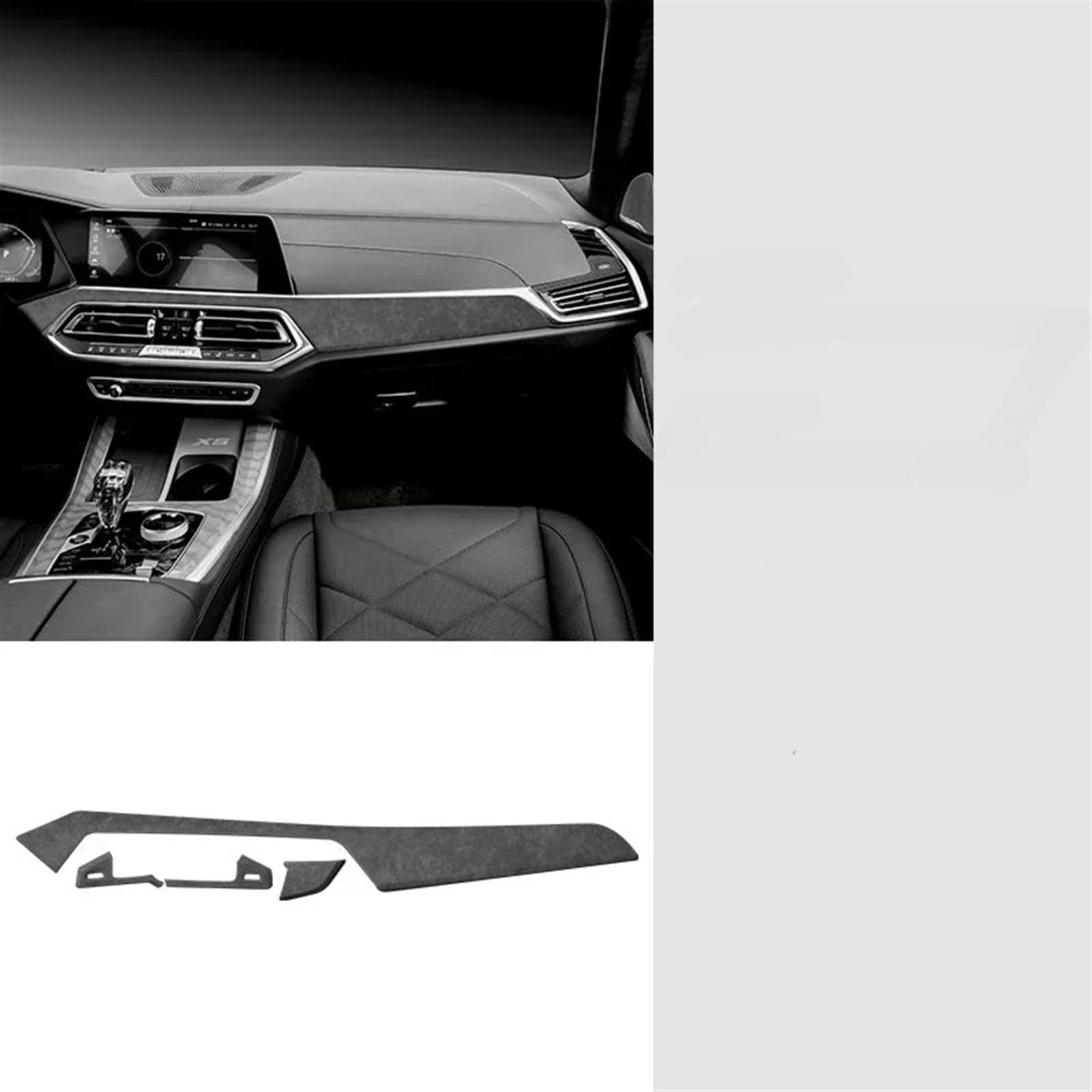 Automobilinnenraum Für X5 2019 2020 2021 2022 2023 Auto Center Console Dashboard Instrument Panel Dekoration Streifen Aufkleber Innenverkleidung Mittelkonsole(Schwarz) von PUQWRIM