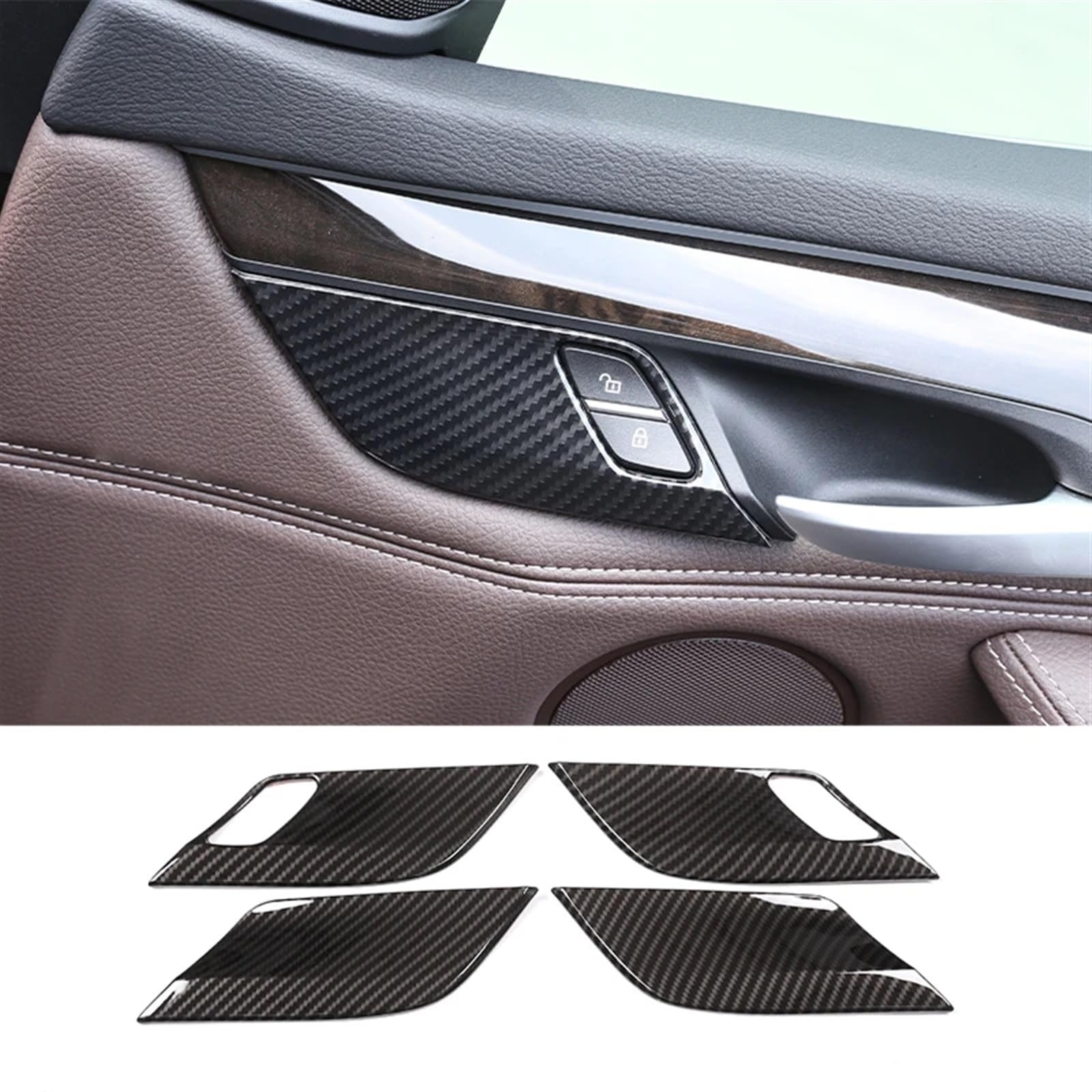 Automobilinnenraum Für X5 Für F15 Für X6 Für F16 2014 2015 2016-2018 Lenkrad Armaturenbrett Konsole Schalthebel Panel Aufkleber Auto Innen Carbon Faser Trim Abdeckung Innenverkleidung Mittelkonsole(10 von PUQWRIM