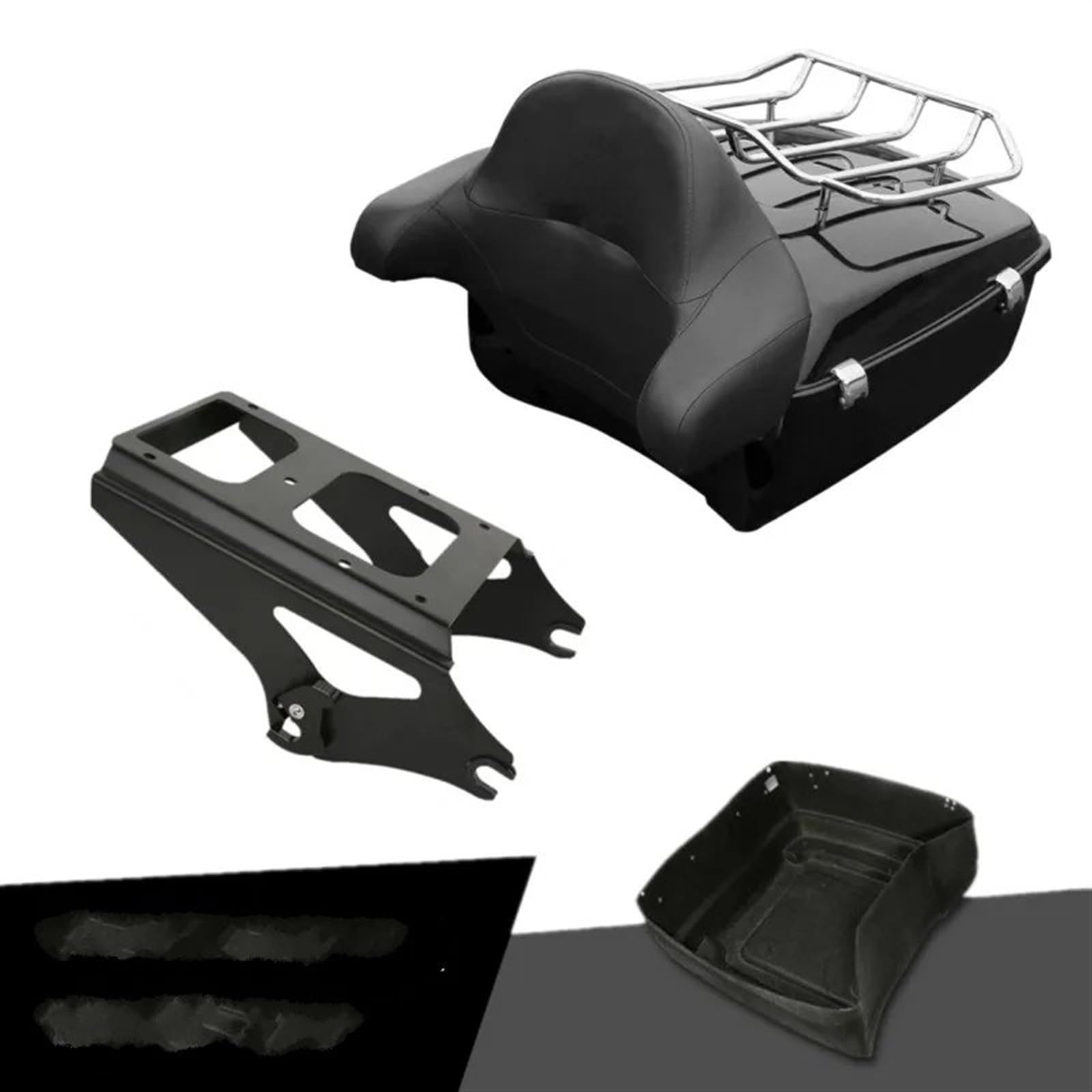 Gepäckträger Hinten Für Tour Für Pak Für Road Für Glide Für Electra Für Glide Für Road Für King 2009 2010 2011 2012 2013 Motorradpaket Kofferraumpolster Gepäckträger Gepäckträger Rücksitz Träger(NO 2) von PUQWRIM