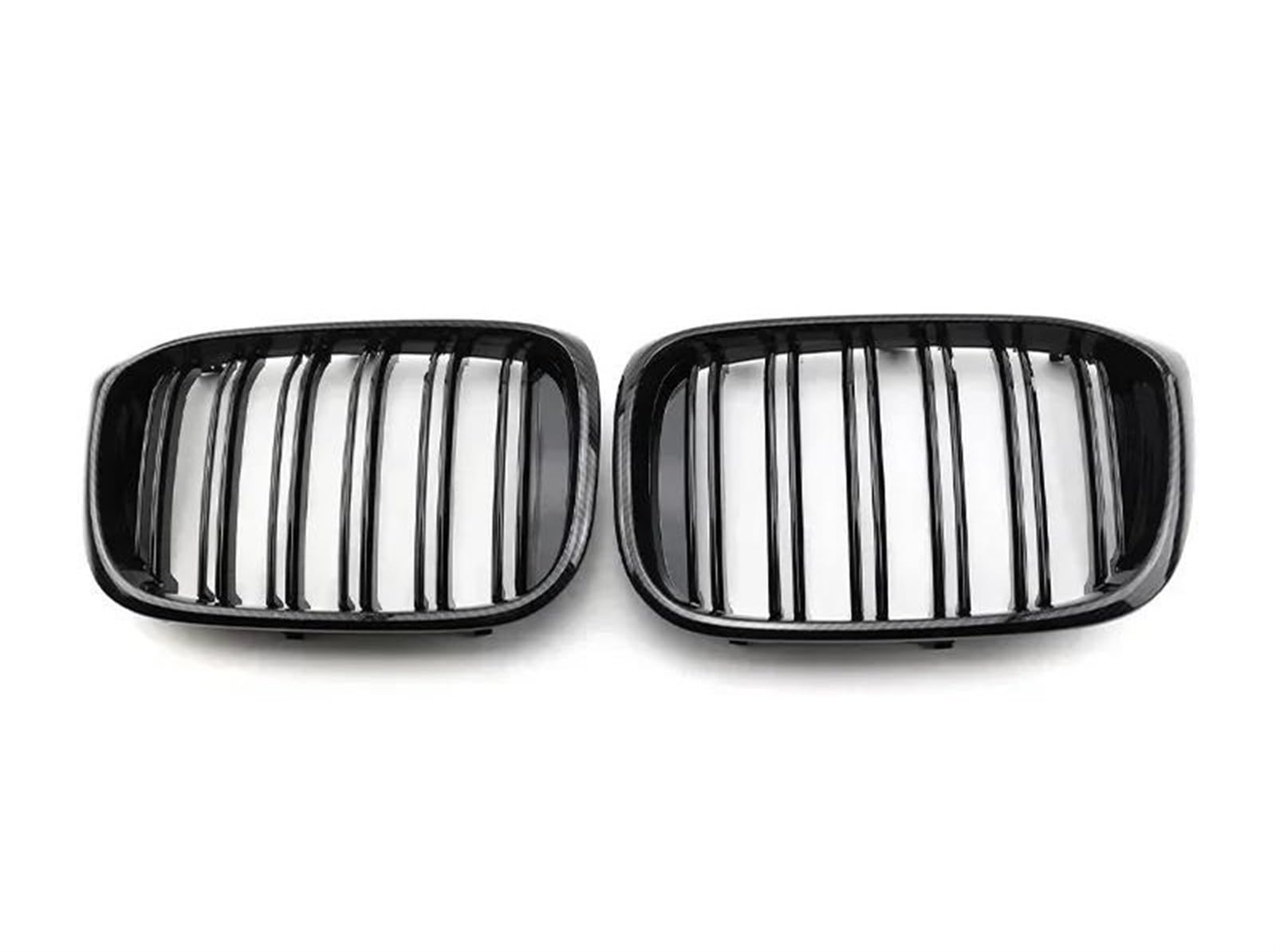 Kühlergitter Auto-Frontstoßstangengitter, Einzel- Und Doppellinie, Schwarz Glänzend, Carbon-Renngitter, Auto-Styling Für X3 G01 G08 Für X4 G02 2019 2020 2021 Auto Front Gitter(Dual Carbon LOOK) von PUQWRIM