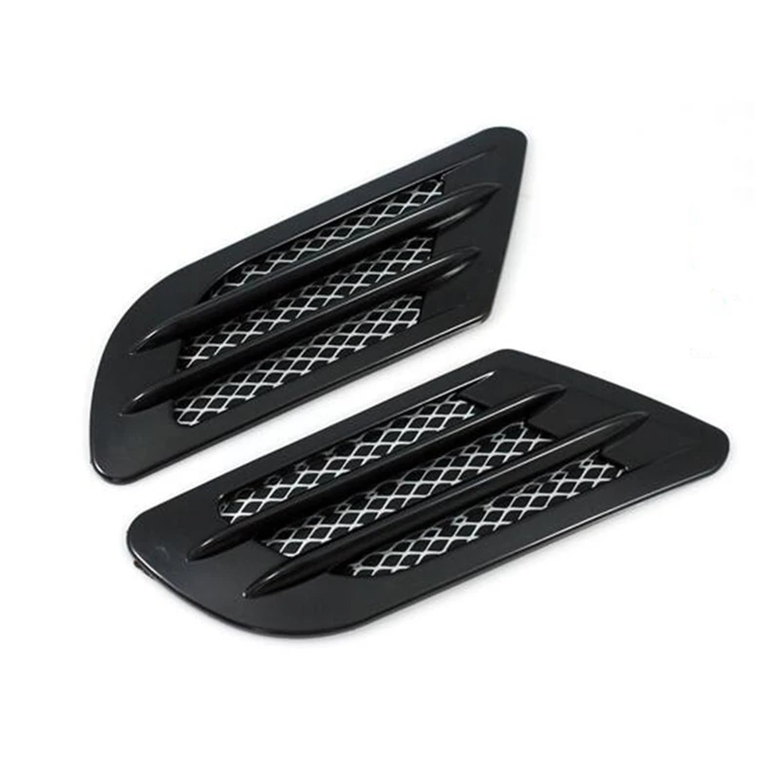 Kühlergitter Universal Auto Seite Air Flow Vent Loch Abdeckung Aushöhlen Kotflügel Motorhaube Vent Grille Kanal Dekor Auto Styling Gill Auto Front Gitter(Glossy Black) von PUQWRIM