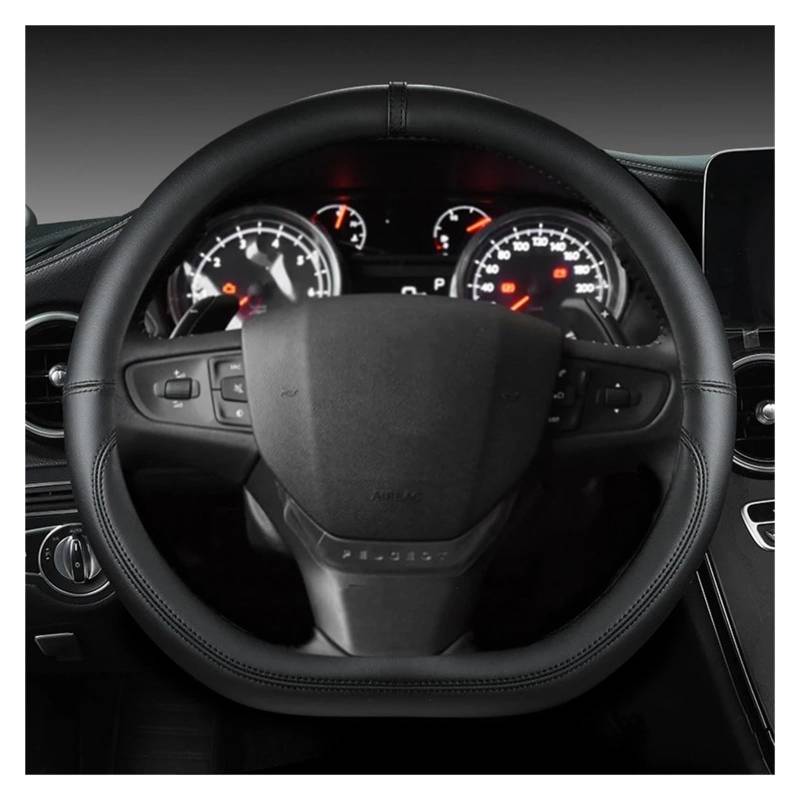 Lenkradhüllen Für Citroen Für C3 Für C3-XR 2015-2019 Für C4 2016-2019 Für Peugeot 408 2014-2019 Für Reisenden 2016-2019 D Form Auto Lenkrad Abdeckung Lenkradbezug Auto(Schwarz) von PUQWRIM