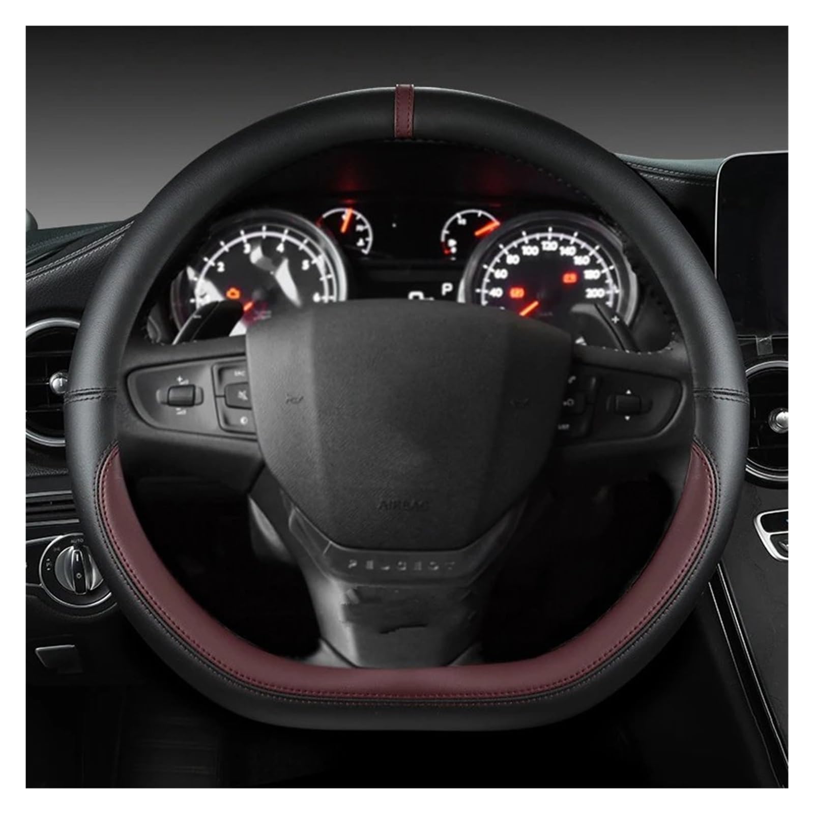 Lenkradhüllen Für Citroen Für C3 Für C3-XR 2015-2019 Für C4 2016-2019 Für Peugeot 408 2014-2019 Für Reisenden 2016-2019 D Form Auto Lenkrad Abdeckung Lenkradbezug Auto(Wine RED) von PUQWRIM