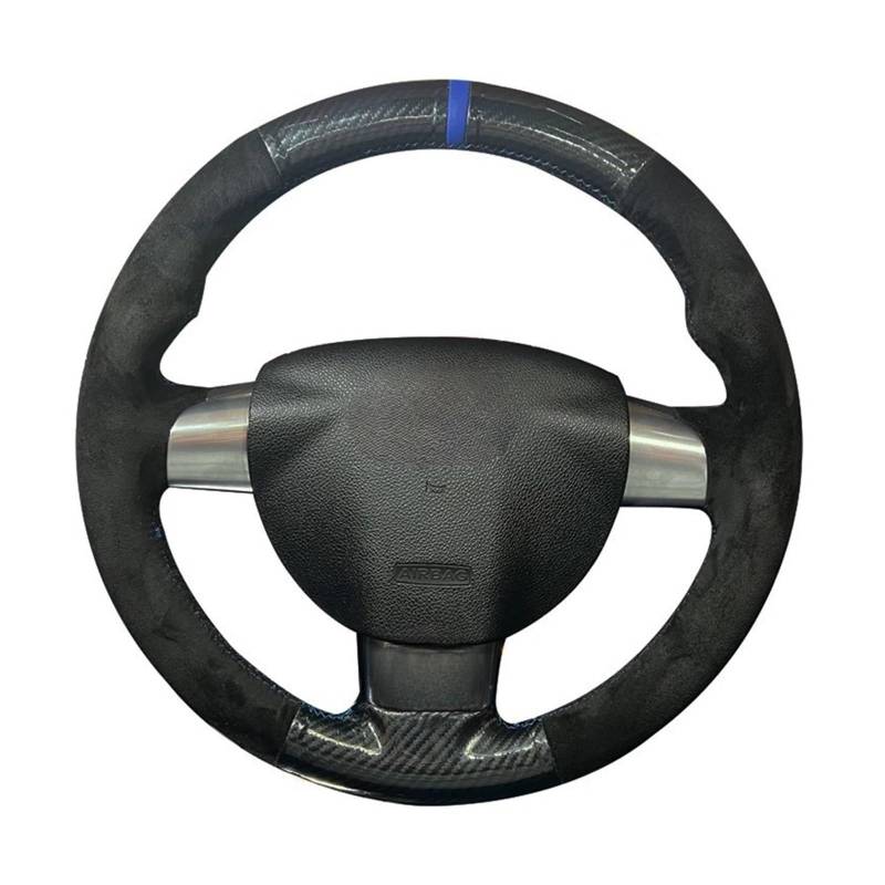 Lenkradhüllen Für Ford Für Focus Für RS 2005-2011 Für Focus ST Focus 3 2005-2012 Auto Lenkrad Abdeckung Anti-Slip Wildleder Carbon Faser Auto Zubehör Lenkradbezug Auto(Blue Thread) von PUQWRIM