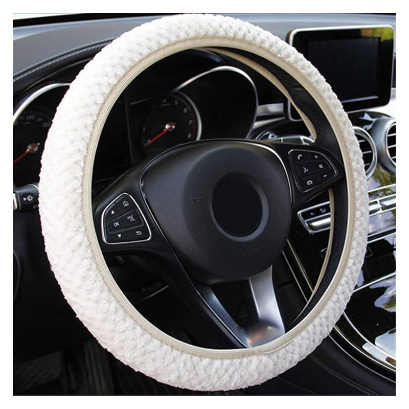 Lenkradhüllen Für Peugeot 103 107 207 206 208 2008 SW 508 5008 301 307 308 407 Für Rifter Universal Auto Lenkrad Abdeckung Lenkradbezug Auto(Plush White) von PUQWRIM