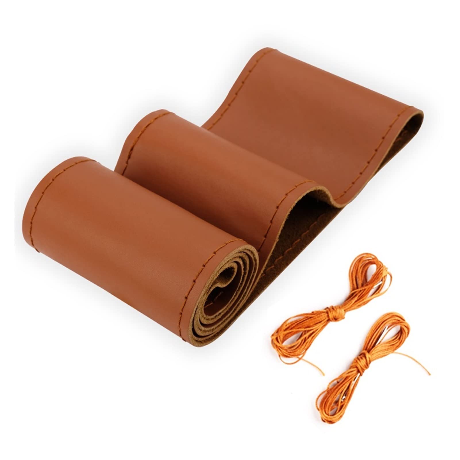 Lenkradhüllen Für Universal 40CM 42CM 45CM 47CM 50CM Künstliche Leder Lenkrad Geflecht Abdeckung Auto LKW Extra Große Auto Innen Zubehör Lenkradbezug Auto(45CM Brown) von PUQWRIM