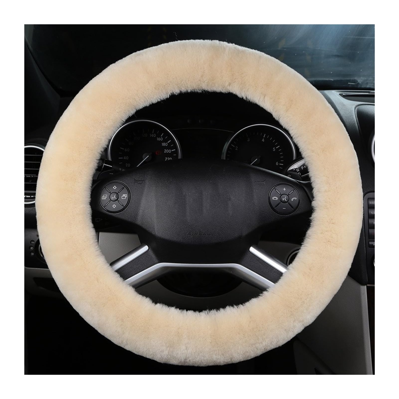 Lenkradhüllen Universalgröße-Lenkrad (35 cm–42 cm) Auto-Styling-Lenkradabdeckungen Farbe Autoteile Lenkradbezug Auto(Pearl) von PUQWRIM