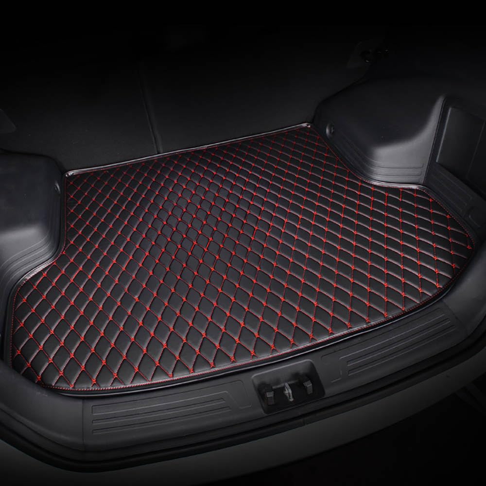 Auto Leder Kofferraumwanne,für Mercedes-Benz CLS 2018-2023 Kofferraummatten Rutschfester Kratzfest Teppich schutzinnenraum Autozubehö, B/Black red von PURDU