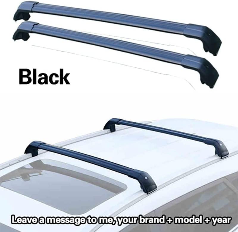 2 Stück Aluminium Relingträger Dachträger Dachgepäckträger für Audi A4 Avant (8W5, B9) 2015-2022 2023 2024, Gepäcktransport Reisen Camping Crossbar Roof Racks,Black von PURED