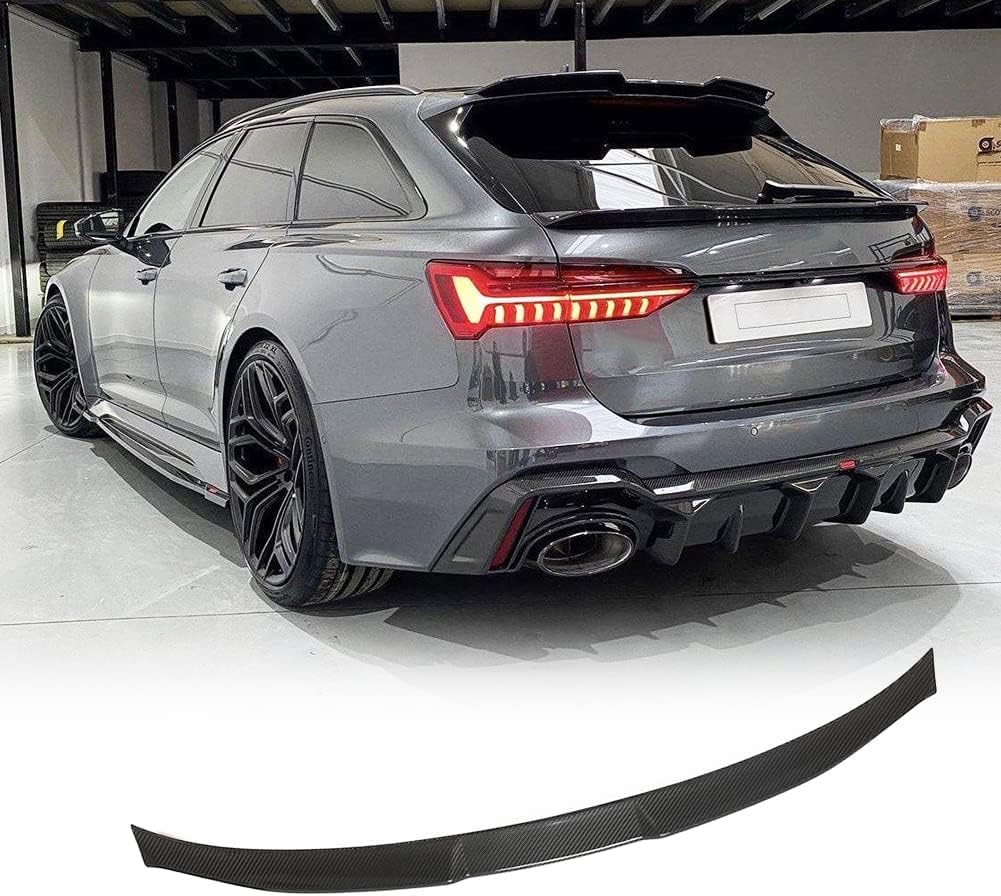 PURED Auto Heckspoiler Heckflügel für A-UDI RS6 Avant C8 Wagon 4-Door 2019-2021, Heckflügel Spoiler Kohlefaser Kratzfeste Bodykits Heckflügel Spoiler Styling von PURED