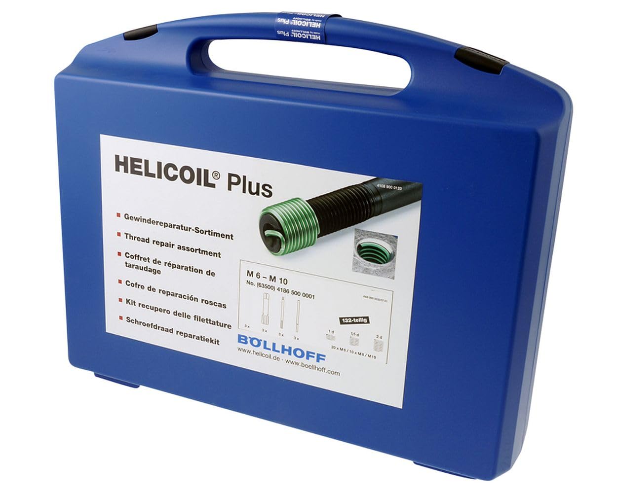 PW HeliCoil Plus Reparatur-Sortiment M6, M8, M10 Regelgewinde; 132 Teile von PW