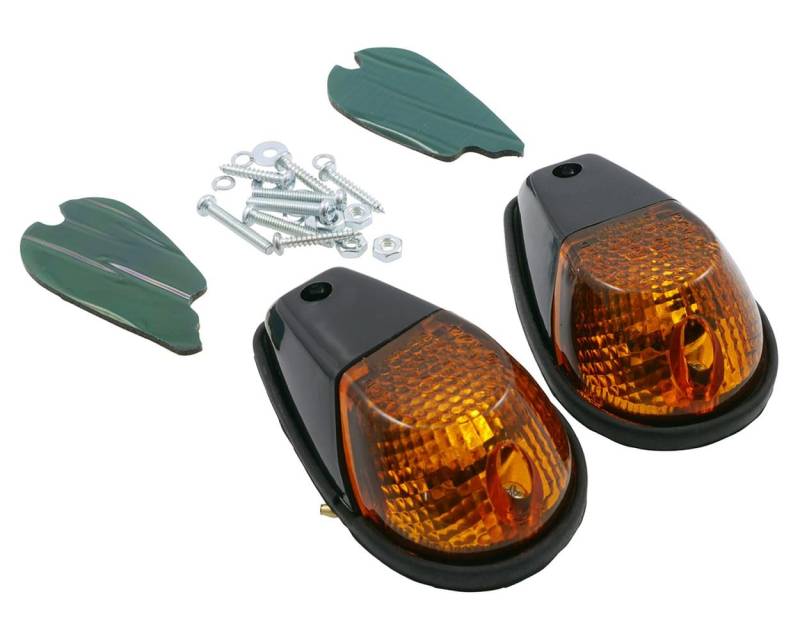 Verkleidungsblinker Paar schwarz, Glas dunkel, Motorrad, Quad, Roller von PW