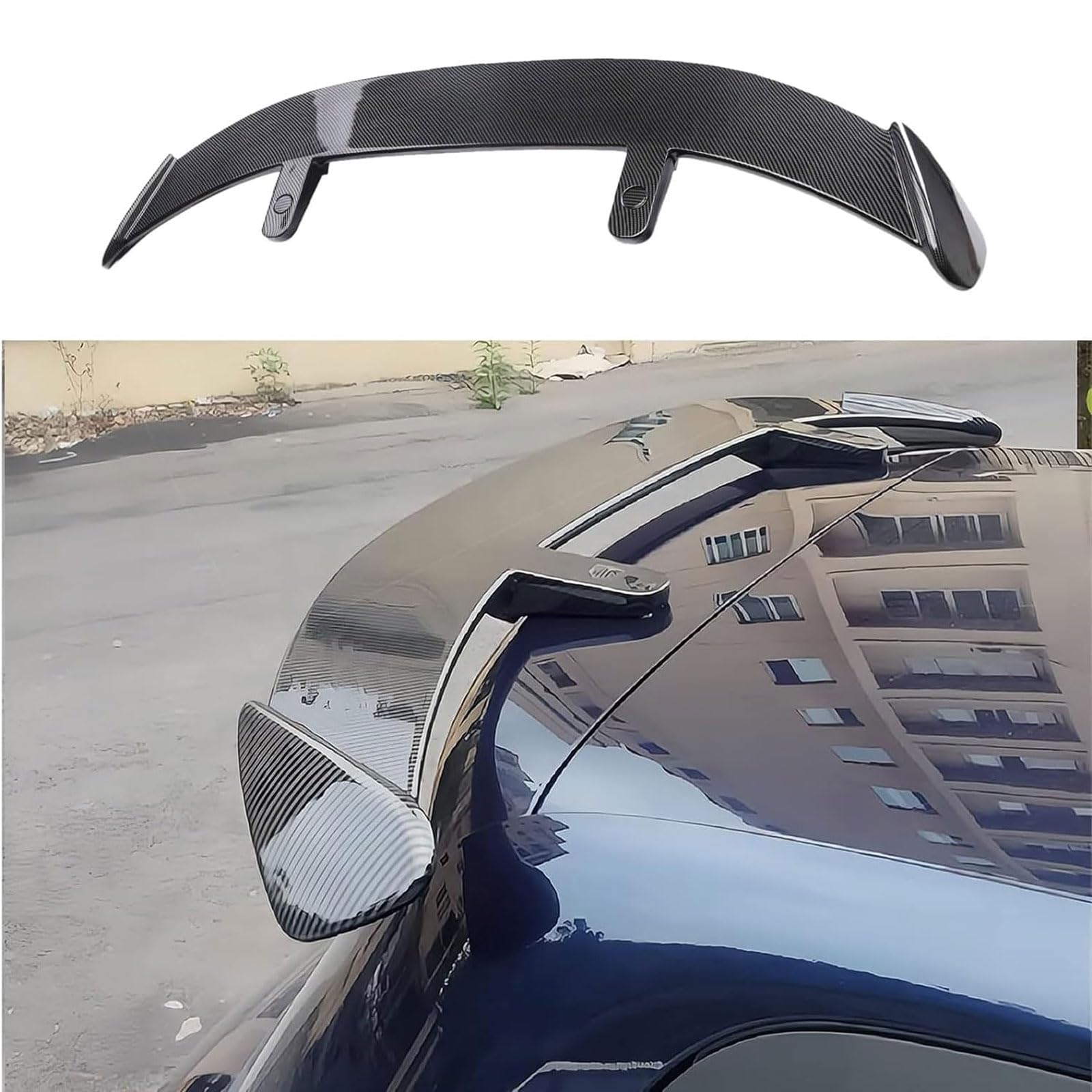 Auto Heckspoiler für MG MG4 2022 2023 2024, Spoiler Heckflügel Lippe Spoiler Kofferraumspoiler Dachspoiler Zubehör,Carbon Fiber von PWIAGJFKKD