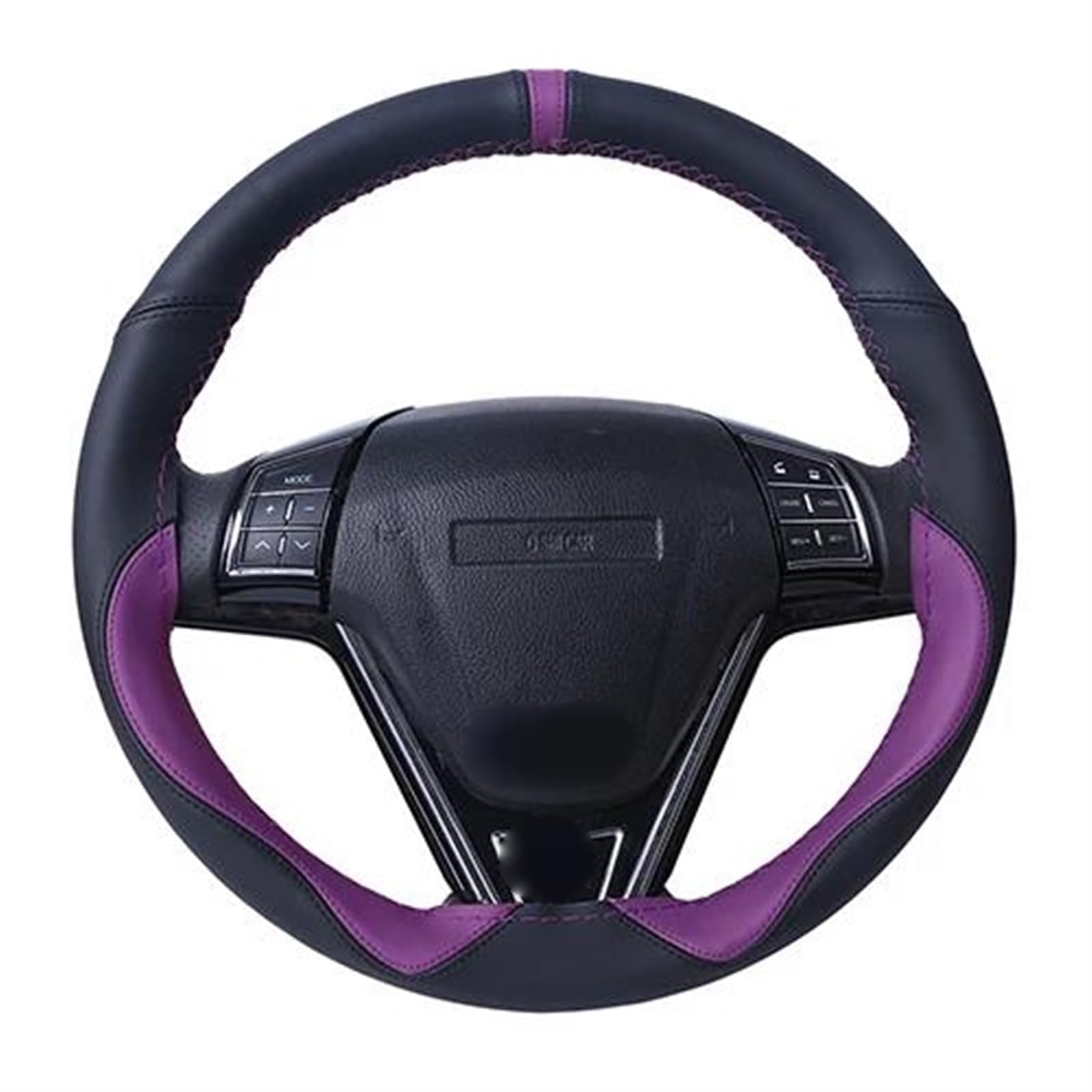 Auto-Lenkradabdeckung Autozubehör Sport-Stil Lenkrad Geflecht wartungsfähige Lenkradabdeckung 15 Zoll weiche Fibe Leder Lenkradabdeckung(Purple) von PXAMORTEL