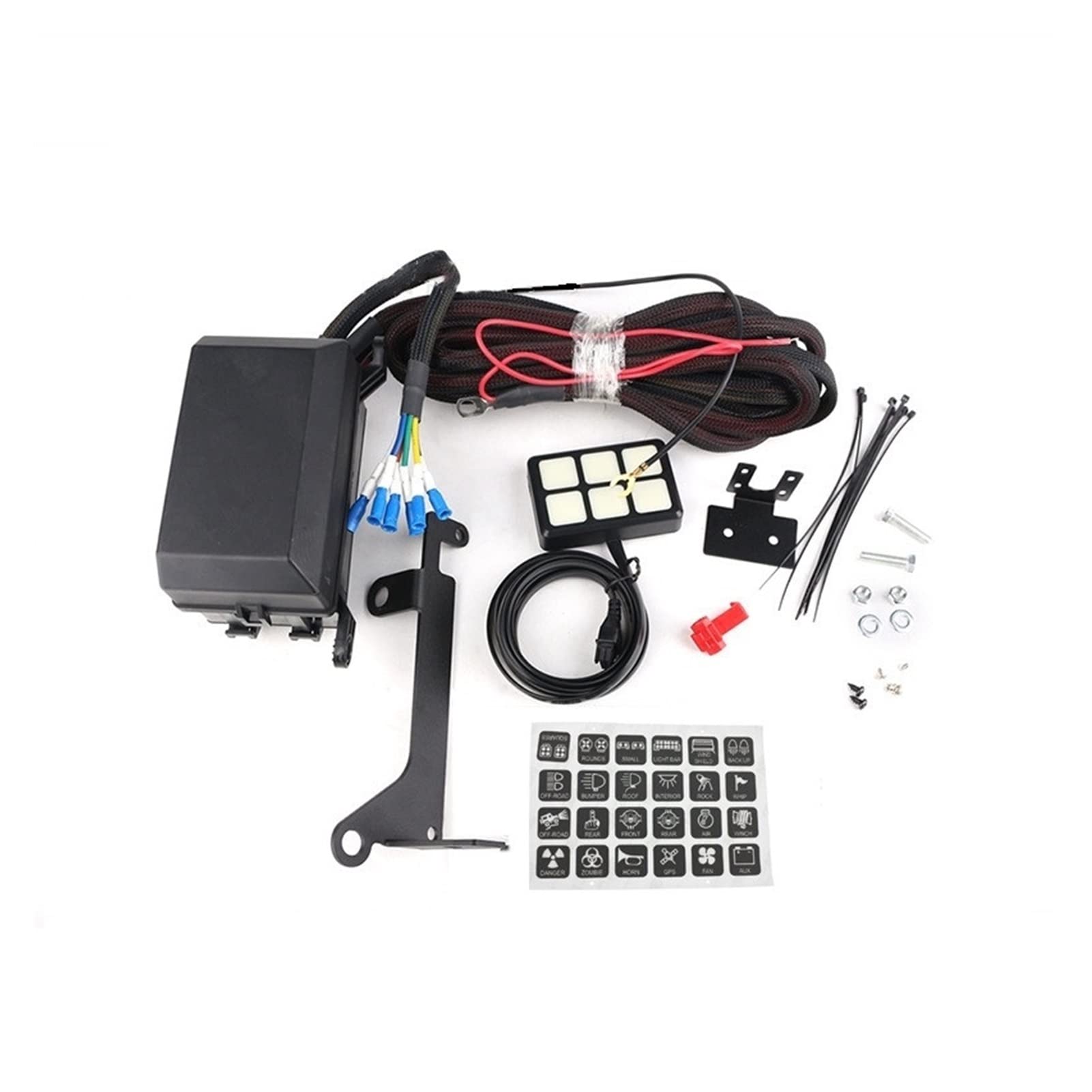 PXQPYMATX 6 Gang Switch Panel Relay System Circuit Control Box Fit for Jeep Fit for Wrangler Boot Auto Schalter und Relais von PXQPYMATX