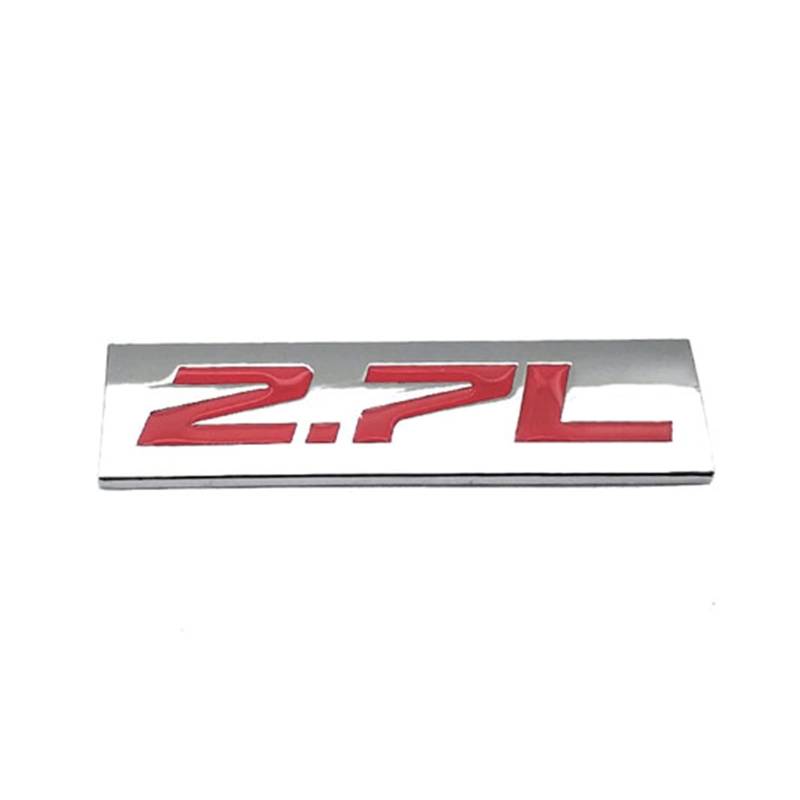 PXQPYMATX Auto Styling 2.7L Logo Metallabzeichen Aufkleber Turbo Kofferraum Emblem Aufkleber Autozubehör Abzeichen Aufkleber(Silver With R) von PXQPYMATX