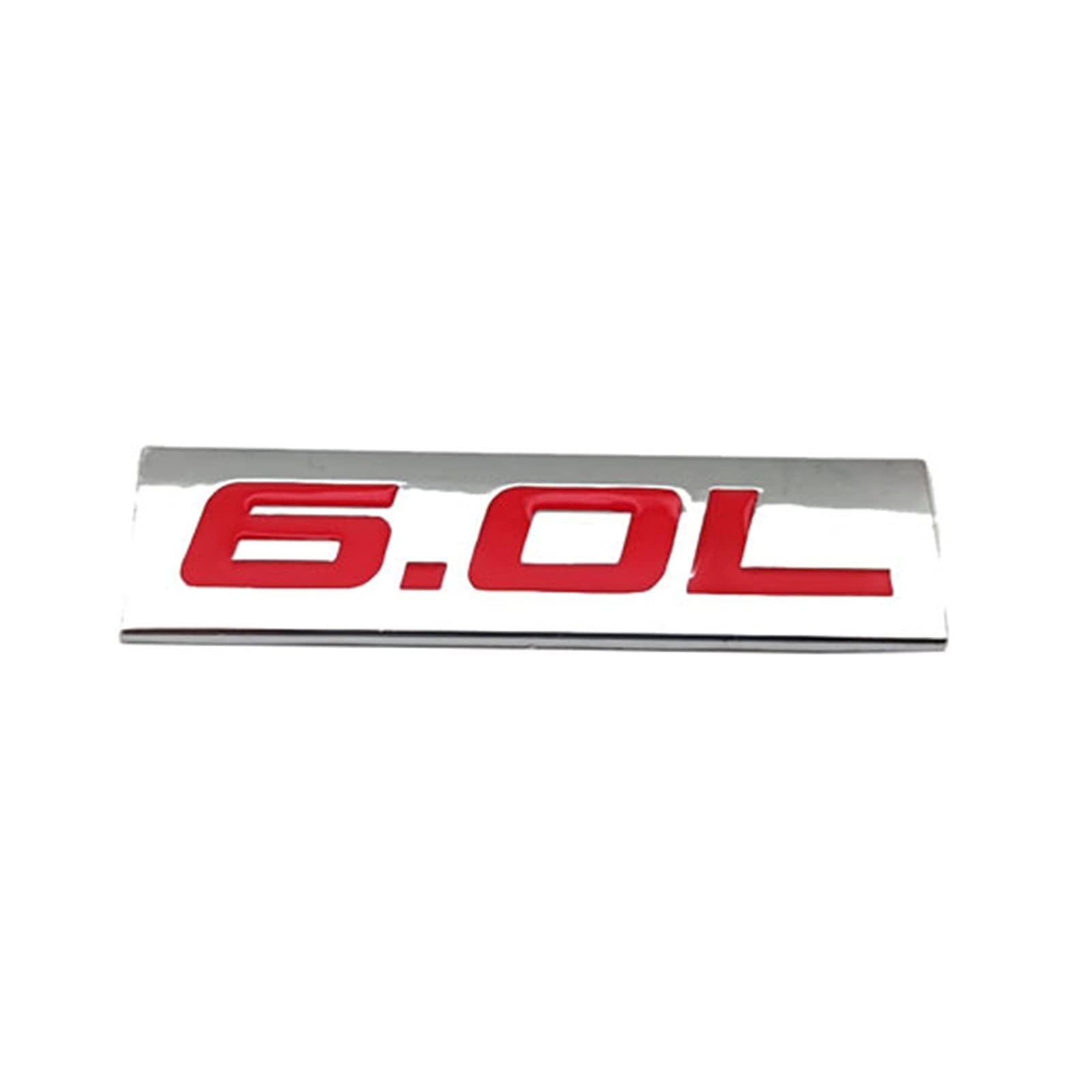 PXQPYMATX Auto Styling 6.0L Logo Emblem Metall Flügel Tür Abzeichen Aufkleber Aufkleber Autozubehör Abzeichen Aufkleber(Silver With R) von PXQPYMATX