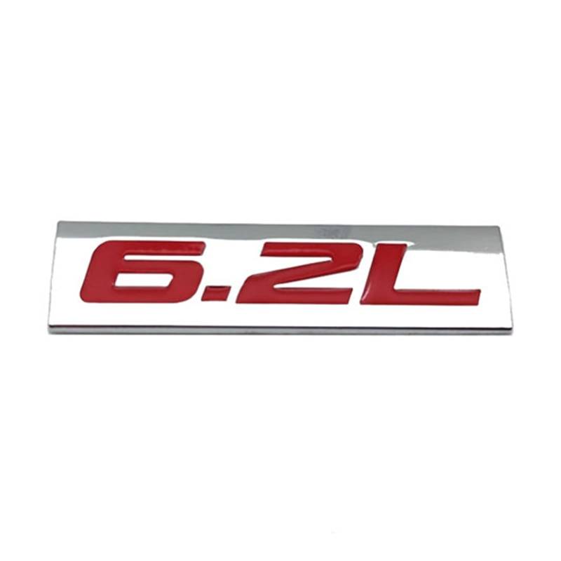 PXQPYMATX Auto Styling 6.2L Logo Emblem Metall Flügel Tür Abzeichen Kofferraum Aufkleber Aufkleber Zubehör Abzeichen Aufkleber(Silver With R) von PXQPYMATX