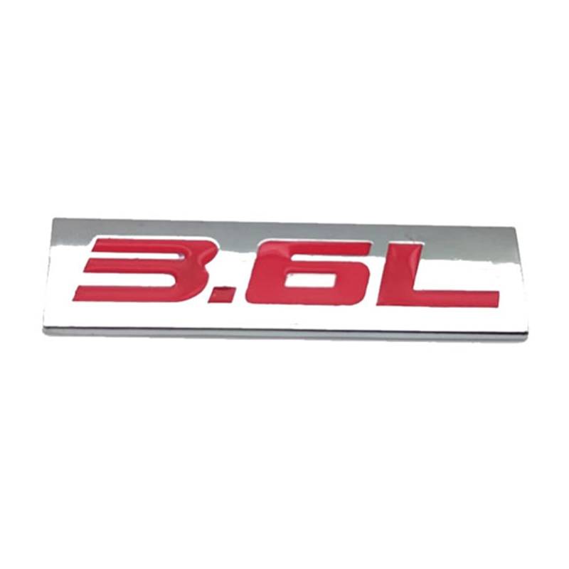 PXQPYMATX Auto Styling Metall 3.6L Logo Emblem Turbo Abzeichen Sport Aufkleber Aufkleber Autozubehör Abzeichen Aufkleber(Silver With R) von PXQPYMATX