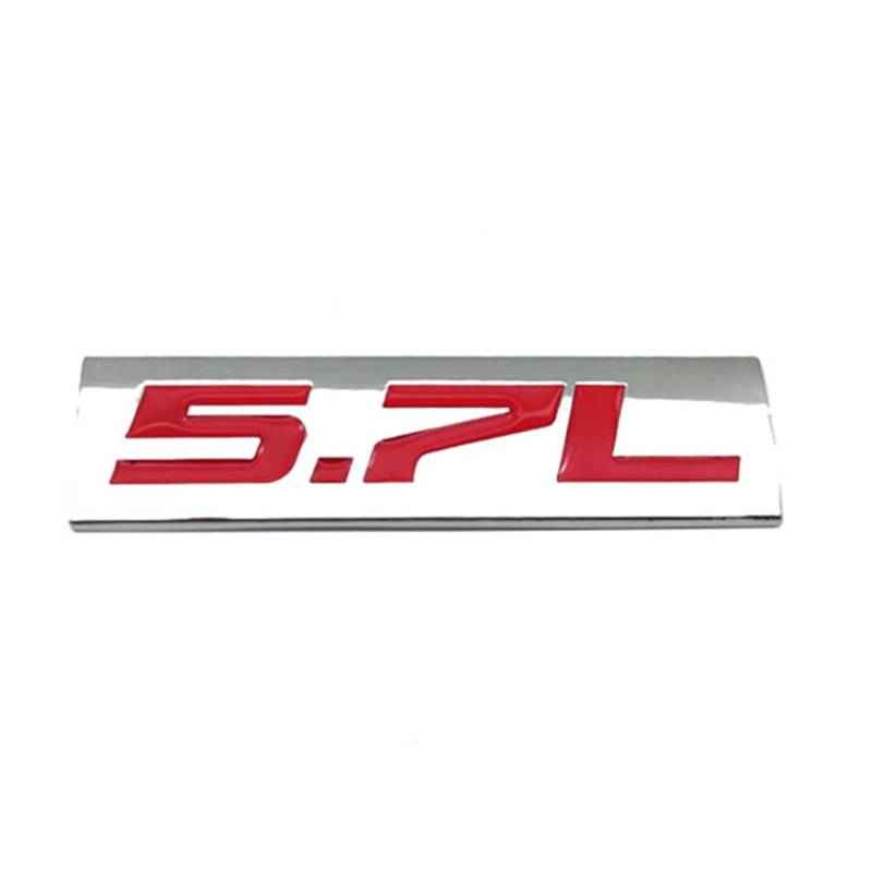 PXQPYMATX Auto Styling Metall 5.7L Logo Emblem Seite Abzeichen Aufkleber Aufkleber Autozubehör Abzeichen Aufkleber(Silver With R) von PXQPYMATX