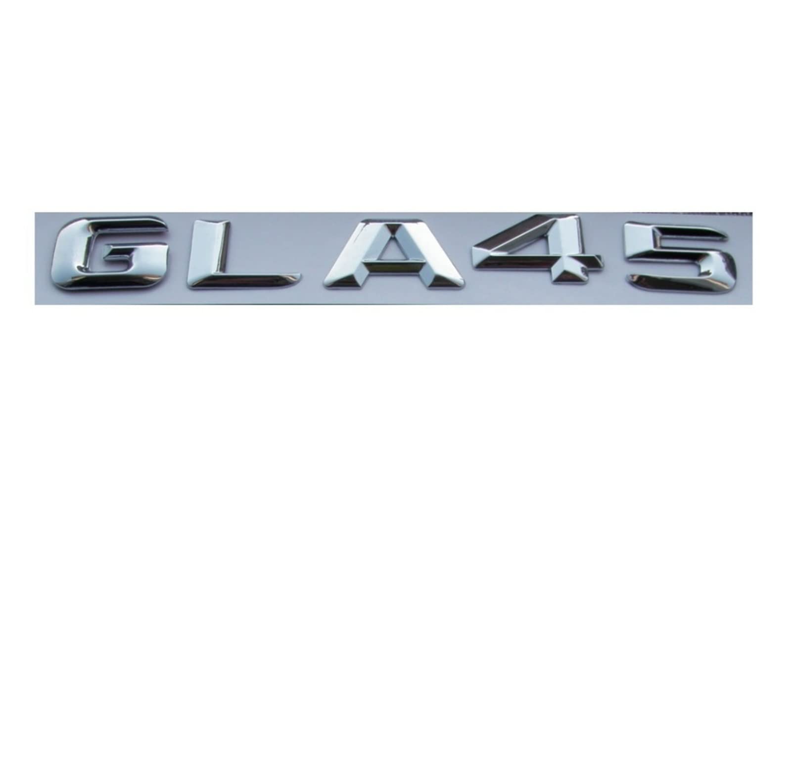 PXQPYMATX Chrom glänzendes Silber Abs Auto-Kofferraum-hintere Zahl Buchstaben Wörter Abzeichen Emblem Aufkleber Aufkleber Kompatibel for Mercedes-Benz GLA45. Abzeichen Aufkleber von PXQPYMATX