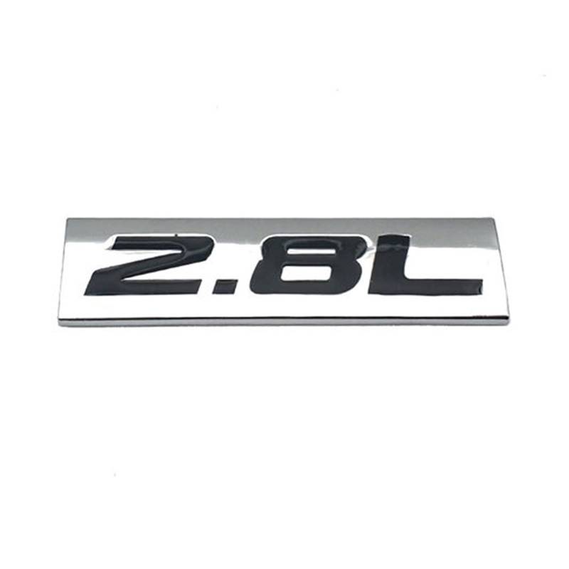 PXQPYMATX Metallauto Styling 2.8l Abzeichen Turbo Kofferraum Emblem Aufkleber Aufkleber Autozubehör Abzeichen Aufkleber(Silver With B) von PXQPYMATX