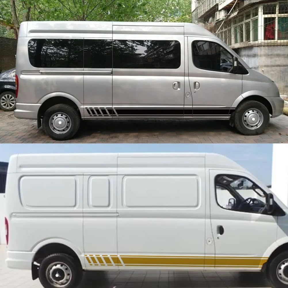 2 STÜCKE Autotür-Seitenaufkleber, Für Maxus V80 Camper Cargo Van Teile Liniengrafiken Streifen Vinyl Aufkleber Tuning Autozubehör von PYROSUN