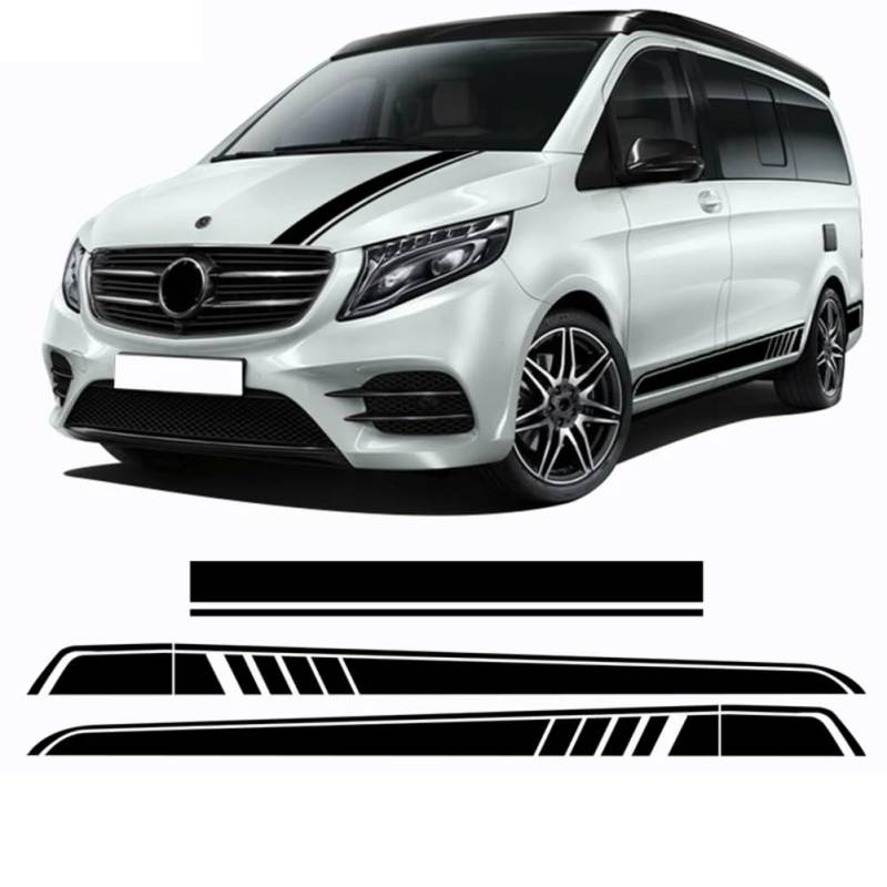 3-teiliger Seitenstreifen-Aufkleber für die Motorhaube, für B=ENZ V-Klasse W447 Vito Viano 2014-heute AMG-Zubehör von PYROSUN