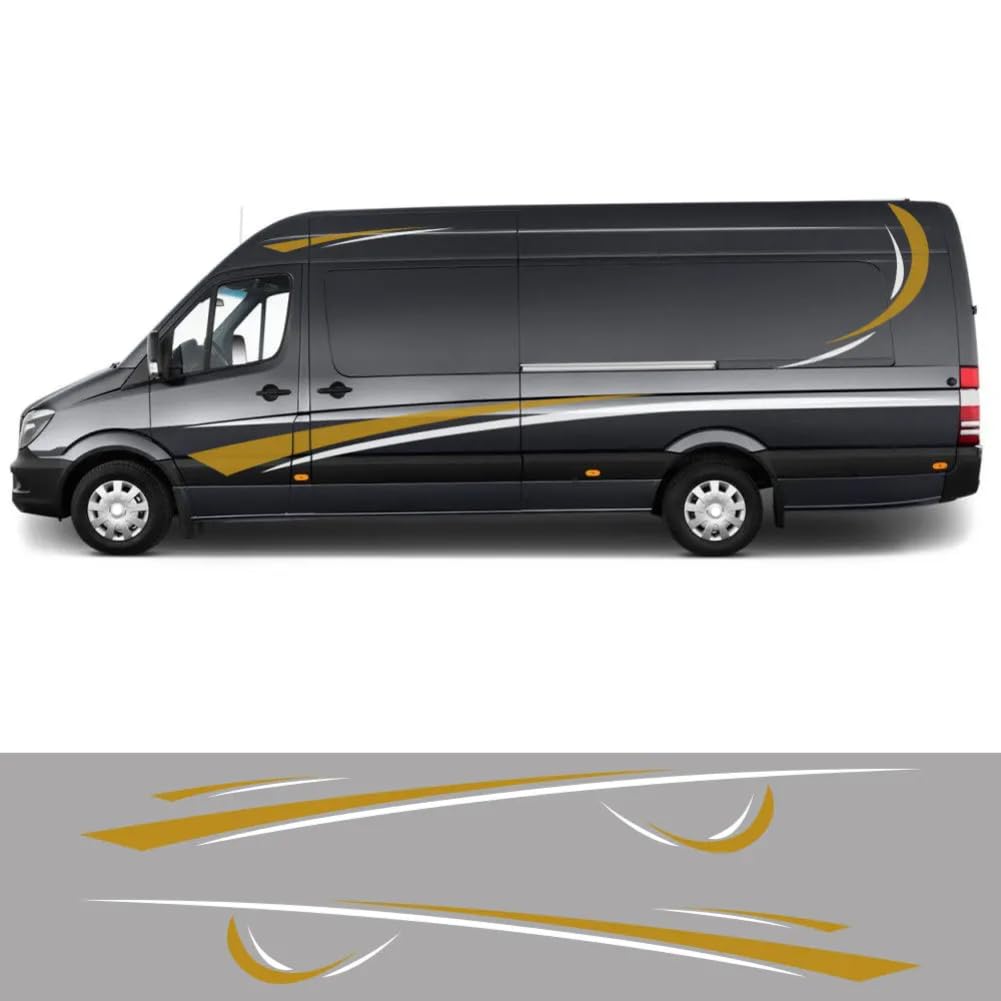 6 Stück/Lot Autoaufkleber, für B=ENZ Sprinter W906 515 Wohnmobil Caravan RV Streifen Camper Van Vinyl Aufkleber Tuning Zubehör von PYROSUN