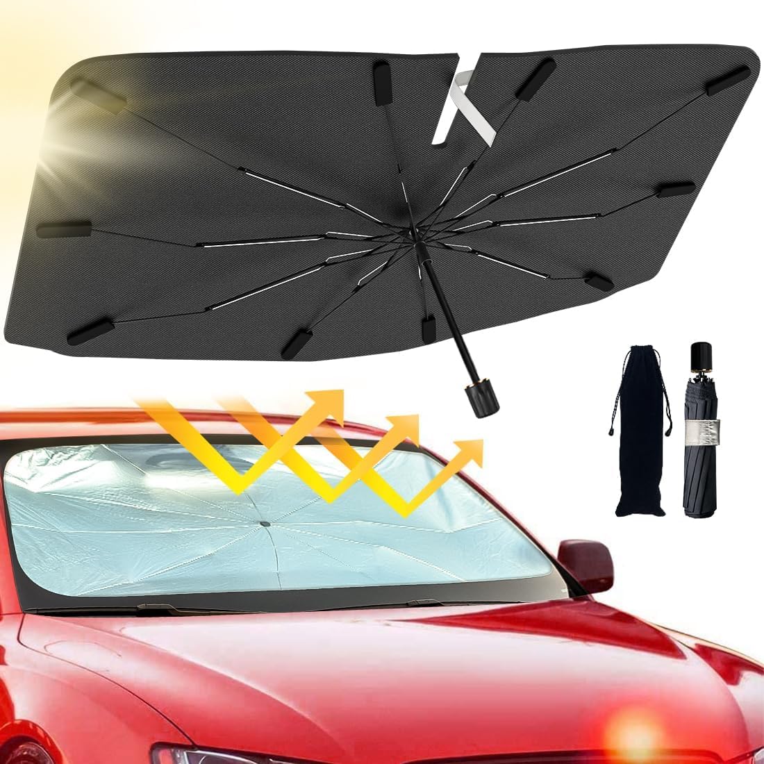 Auto Sonnenschutz Frontscheibe für Audi RS Q8 2021 Auto Sonnenschirme Faltbarer Regenschirm Einfach Lagern Und benutze von PYSyansu