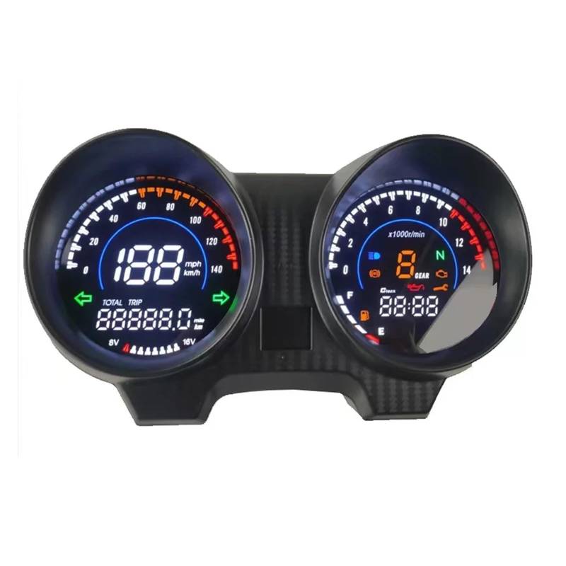 Kilometerzähler Tachometer 2023 Digital Dashboard Elektronik Motorrad Drehzahlmesser Tachometer Für Hon&da CG150 Fan150 2010 2012 von PZUBGUHT