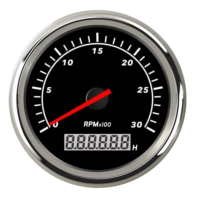 Kilometerzähler Tachometer 3K/4K/6K/7K/8K Drehzahlmesser Drehzahlmesser Für Diesel Benzin Auto Boot Gauge 9~32V Tacometro Digitale Drehzahl Passend Für Yam&aha von PZUBGUHT