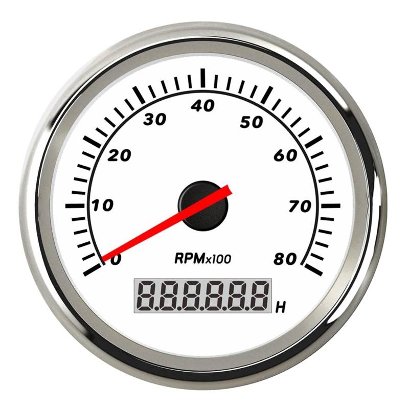 Kilometerzähler Tachometer 3K/4K/6K/7K/8K Drehzahlmesser Drehzahlmesser Für Diesel Benzin Auto Boot Gauge 9~32V Tacometro Digitale Drehzahl Passend Für Yam&aha von PZUBGUHT