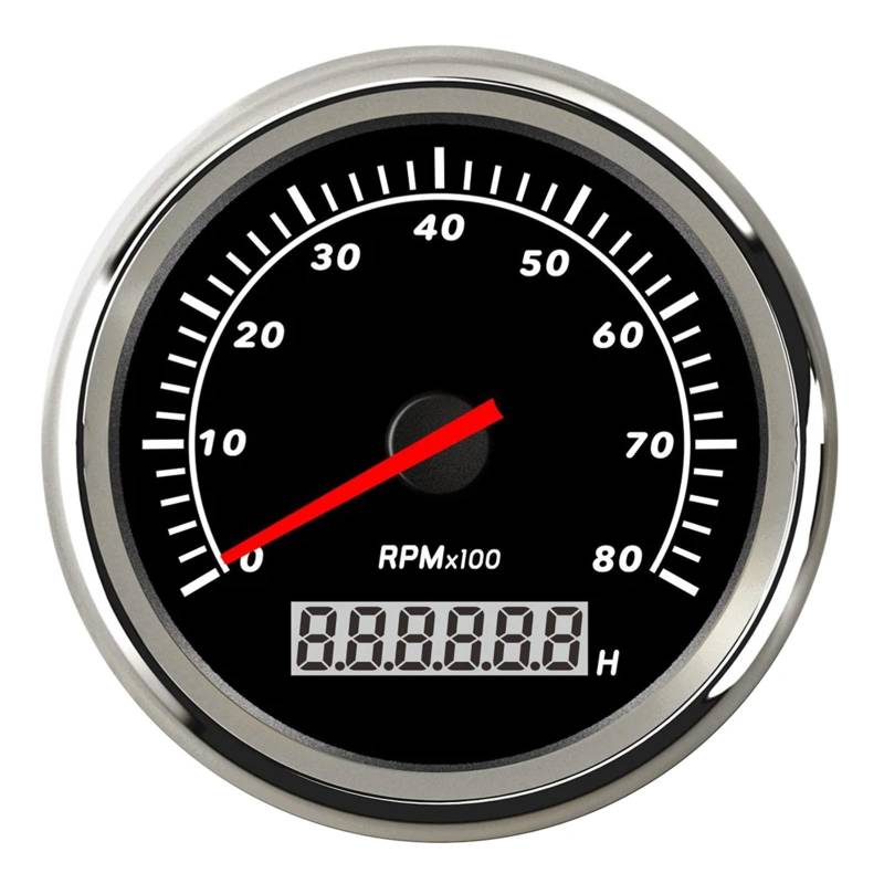 Kilometerzähler Tachometer 3K/4K/6K/7K/8K Drehzahlmesser Drehzahlmesser Für Diesel Benzin Auto Boot Gauge 9~32V Tacometro Digitale Drehzahl Passend Für Yam&aha von PZUBGUHT