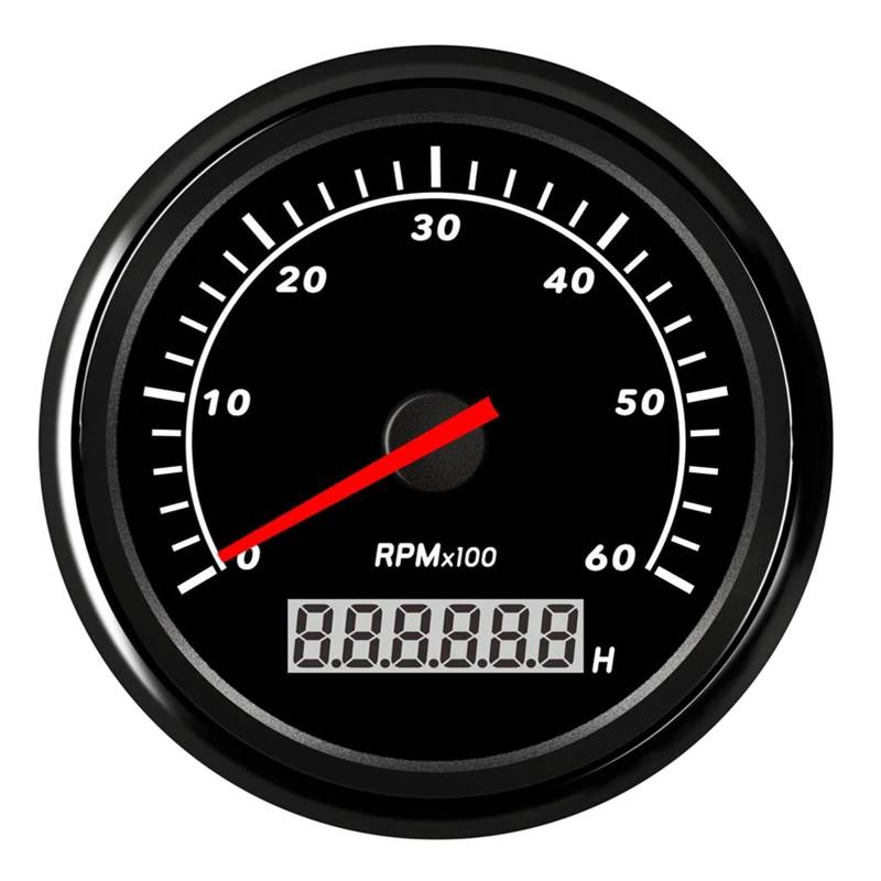 Kilometerzähler Tachometer 3K/4K/6K/7K/8K Drehzahlmesser Drehzahlmesser Für Diesel Benzin Auto Boot Gauge 9~32V Tacometro Digitale Drehzahl Passend Für Yam&aha von PZUBGUHT