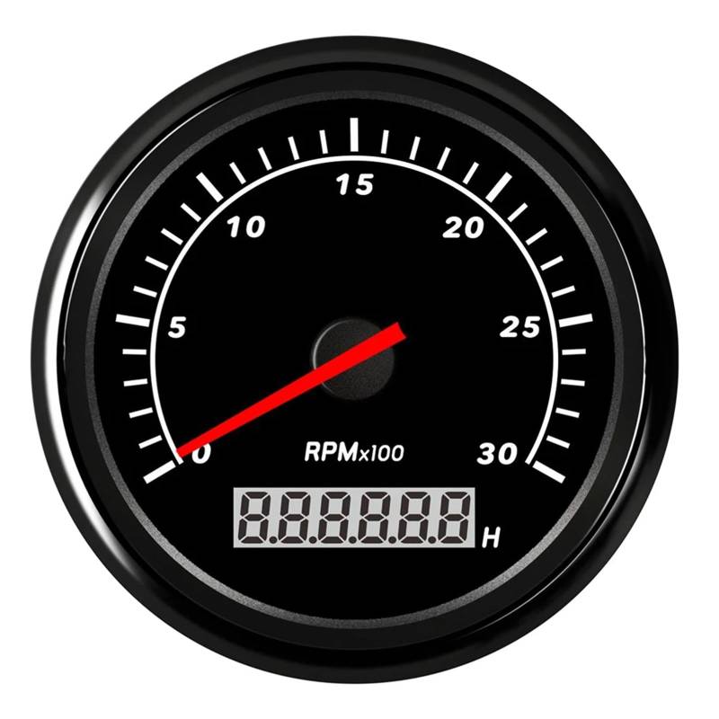 Kilometerzähler Tachometer 3K/4K/6K/7K/8K Drehzahlmesser Drehzahlmesser Für Diesel Benzin Auto Boot Gauge 9~32V Tacometro Digitale Drehzahl Passend Für Yam&aha von PZUBGUHT